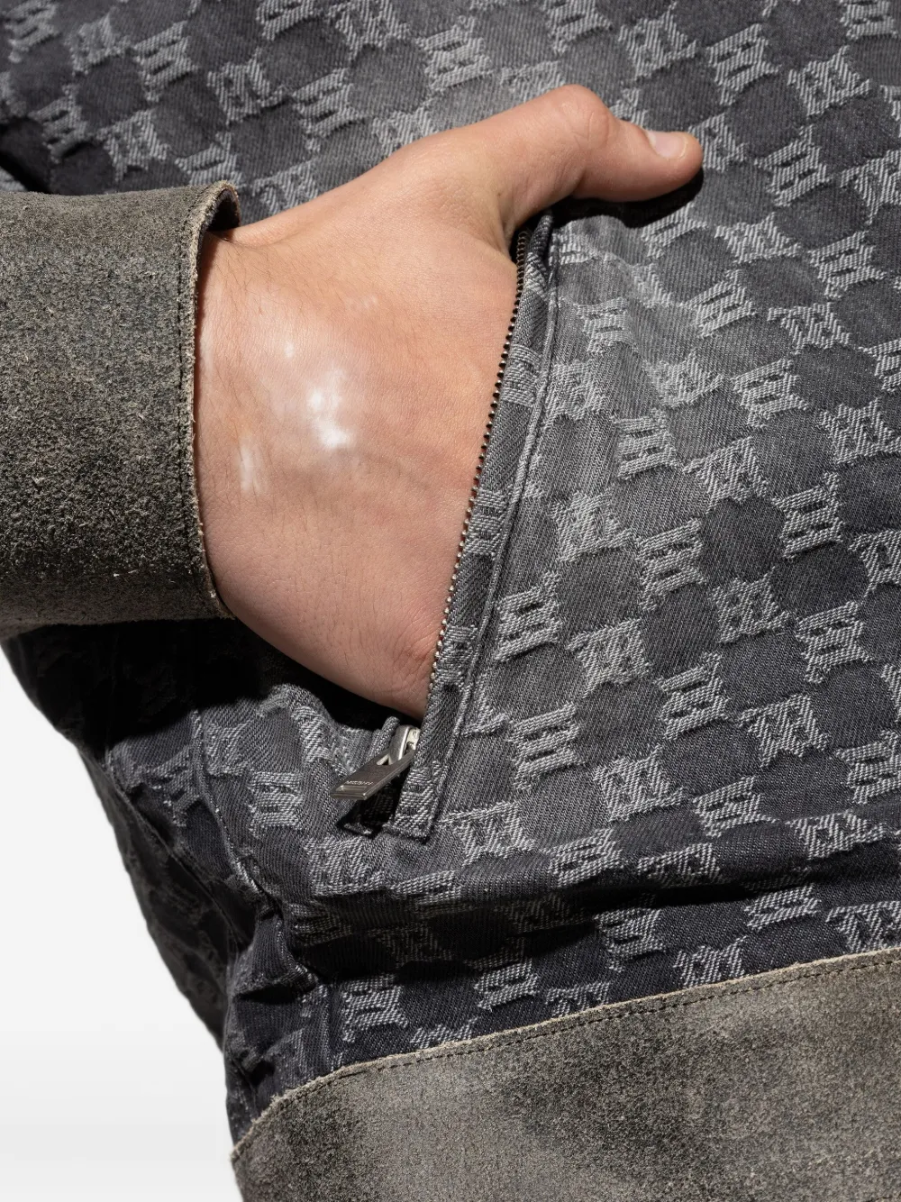 MISBHV Denim jack met monogram-print Blauw