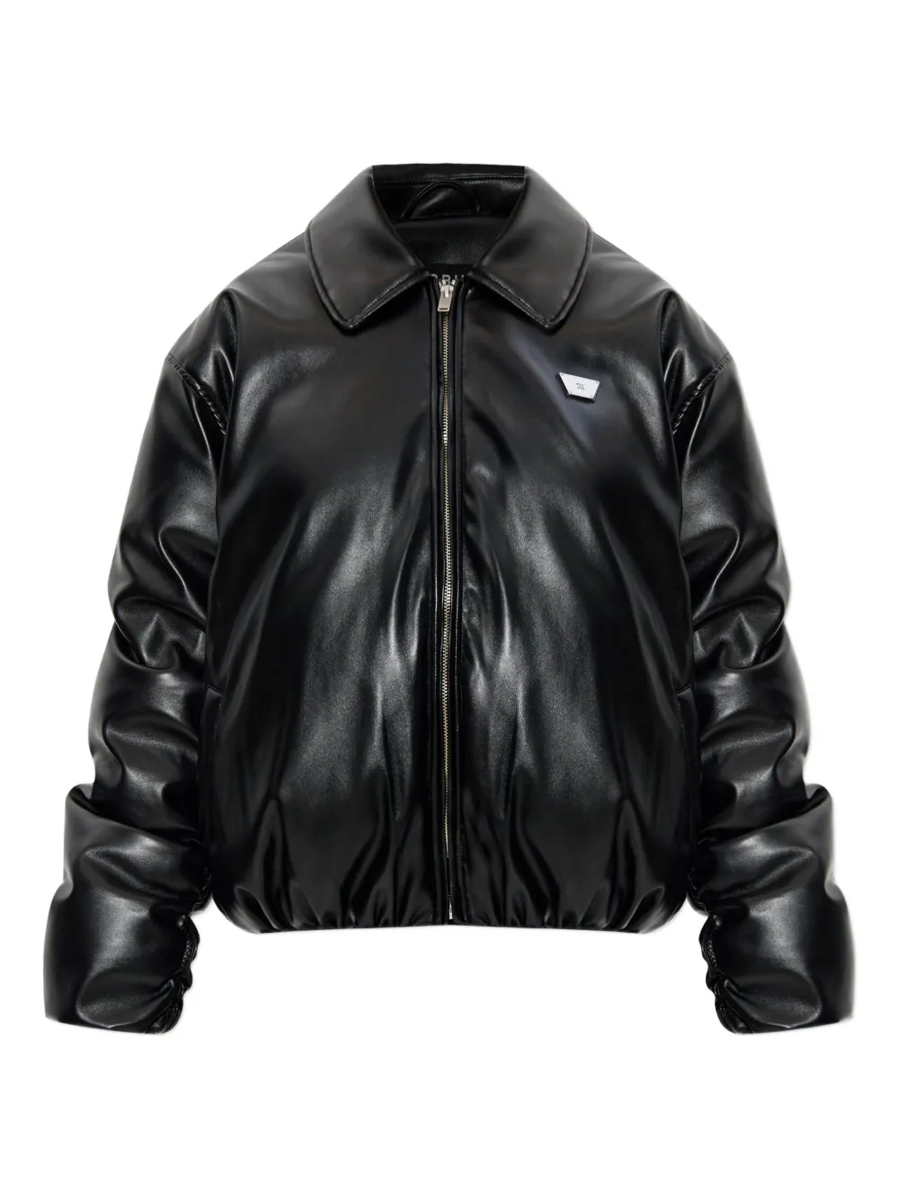 MISBHV faux-leather puffer bomber jacket | Black | Image 1