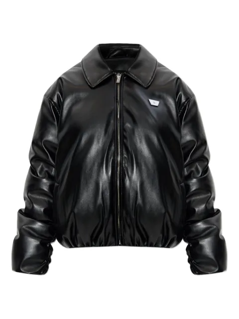 MISBHV faux-leather puffer bomber jacket