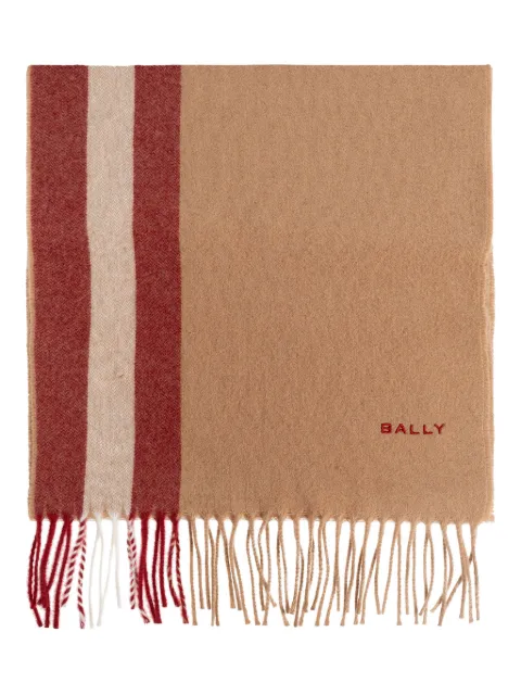 Bally striped fringed scarf