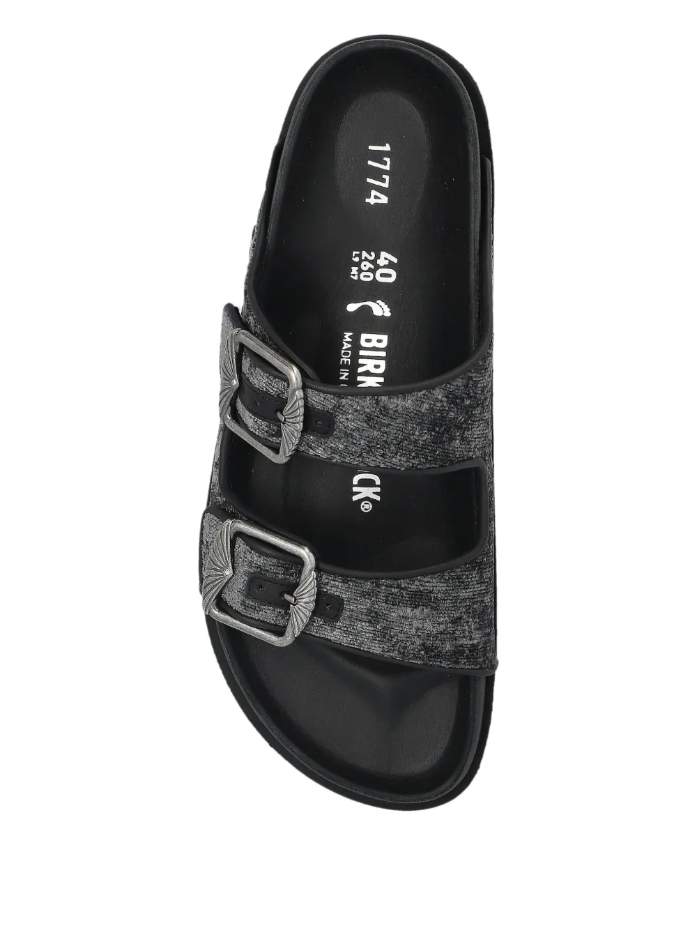 Birkenstock Arizona fluwelen sandalen Zwart