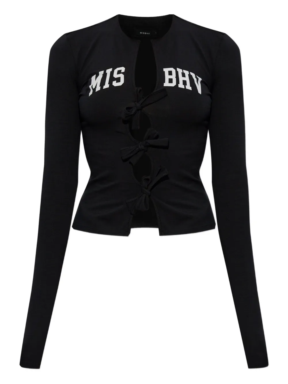 MISBHV Varsity bows longsleeve top | Black | Image 1