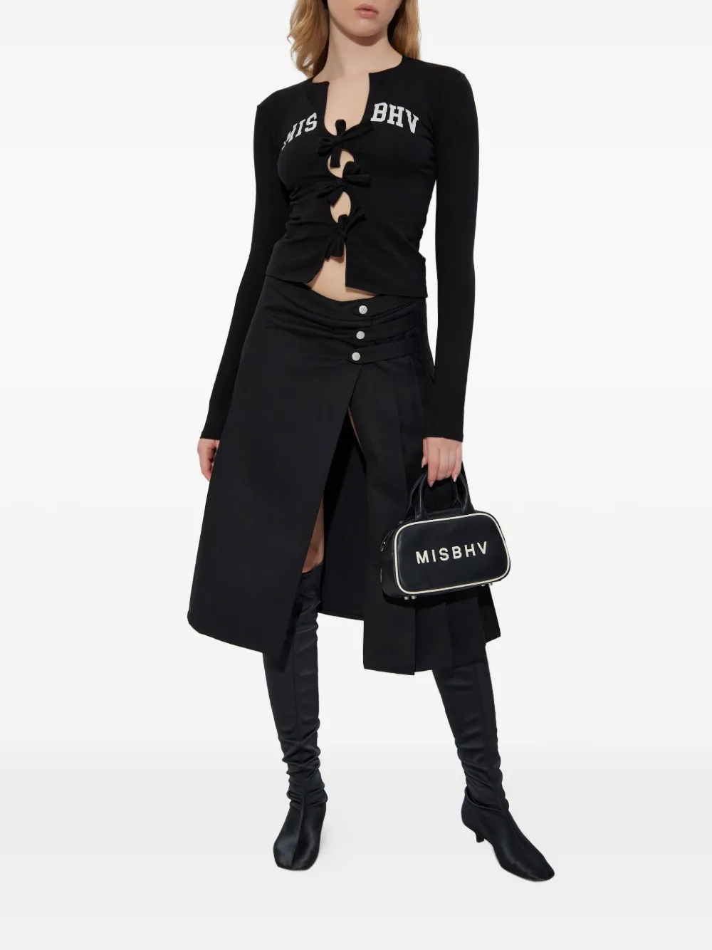 MISBHV Varsity bows longsleeve top - Zwart
