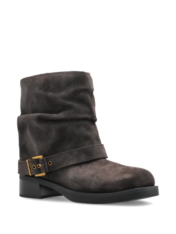 Michael Kors Colby Black Leather Boots Colby Leather and Signature Logo Ankle Boot in BROWN/BLK  main image 4