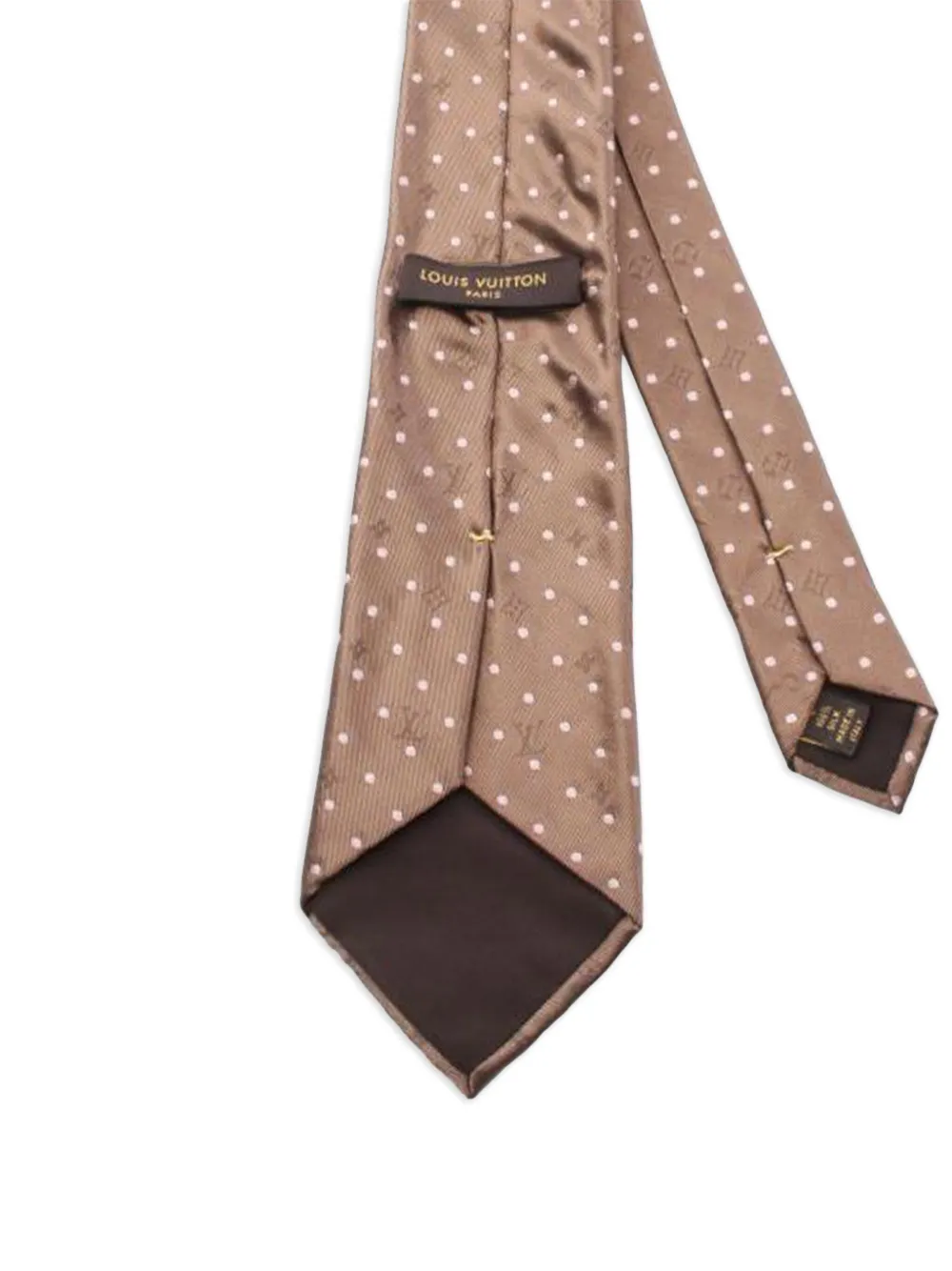 Pre-owned Louis Vuitton Polka-dot Silk Tie In Neutral