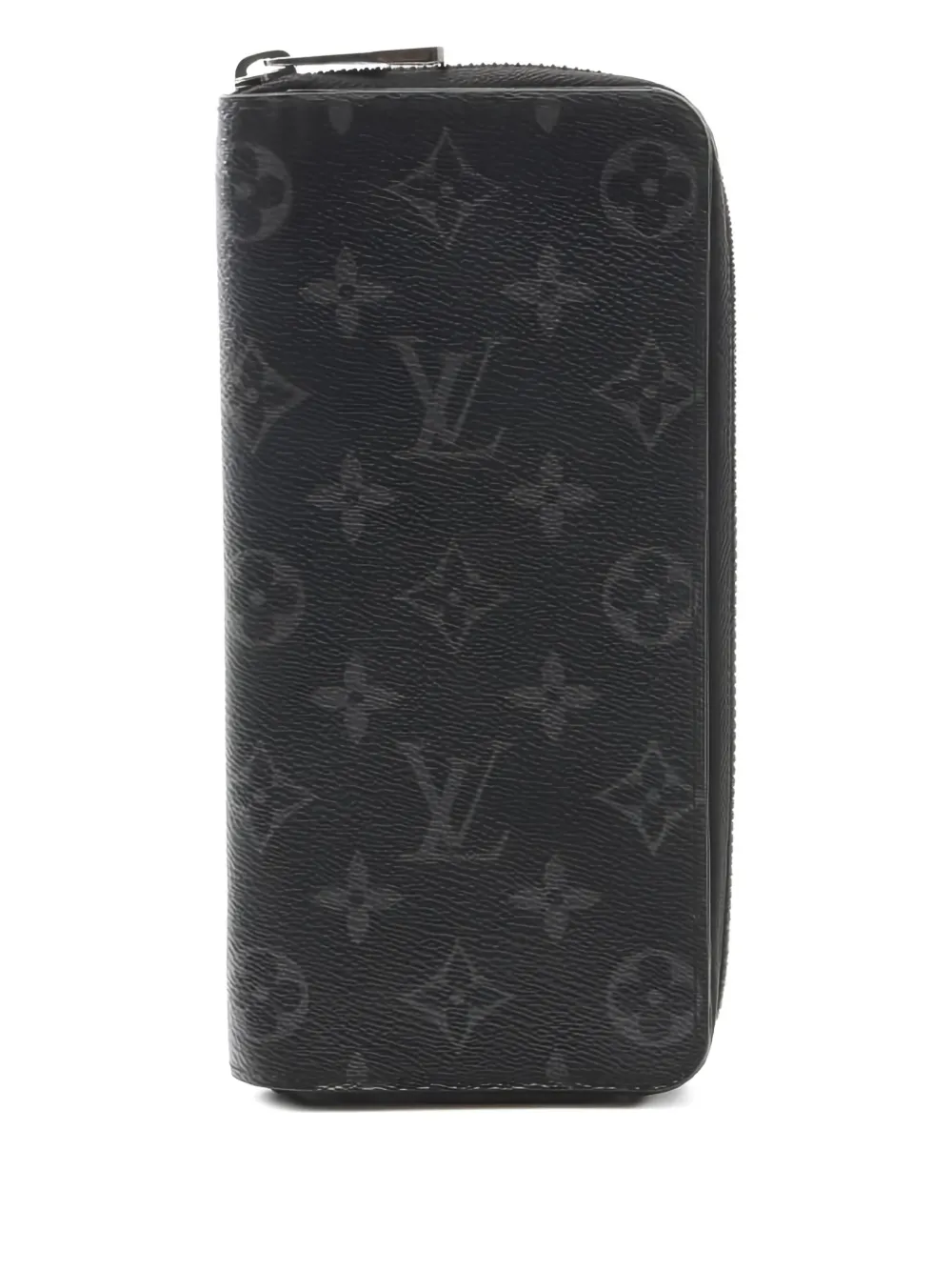 Pre-owned Louis Vuitton Zippy Vertical Wallet In Black