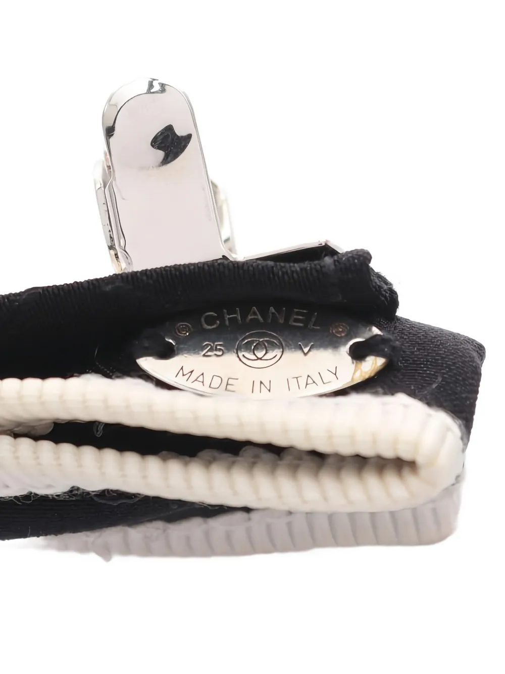 Pre-owned Chanel 1980 Coco Mark Hair Clip In Black