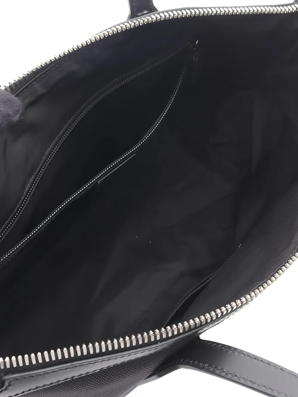 Pre-owned Gucci Web-stripe Canvas Tote Bag In Black