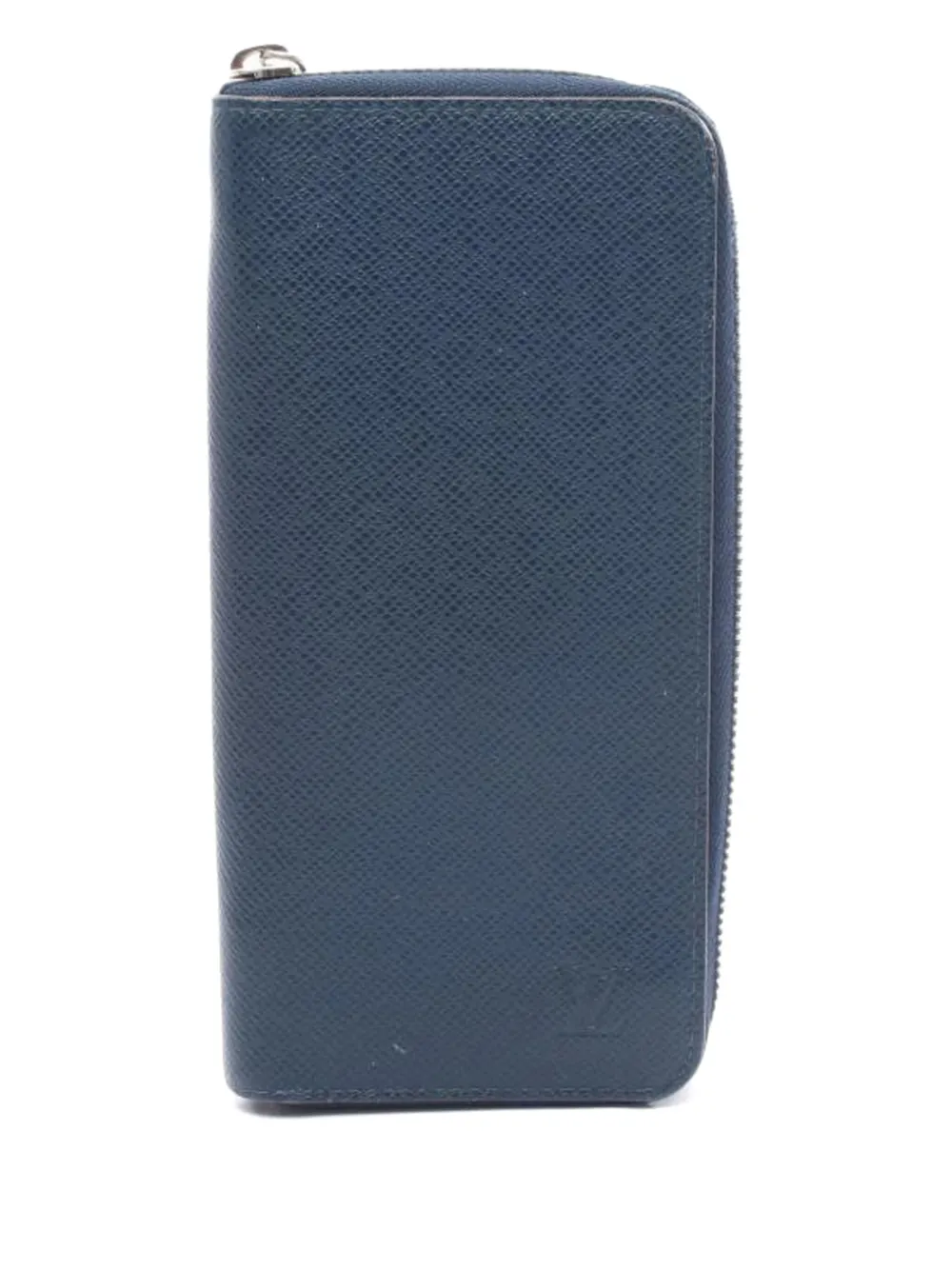 Pre-owned Louis Vuitton Vertical Leather Wallet In Blue
