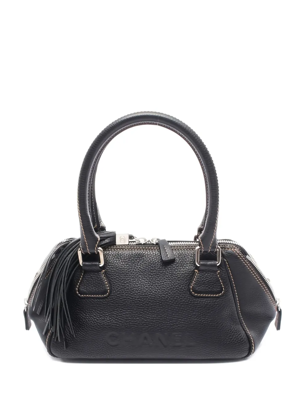 CHANEL Pre-Owned フリンジ ハンドバッグ - ブラック CHANEL Pre-Owned フリンジ ハンドバッグ - ブラック