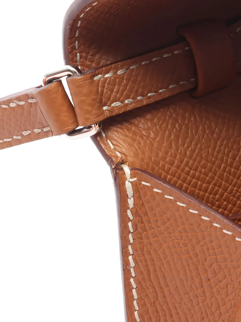 Pre-owned Hermes 2023 Maillon To Go Leather Cross Body Bag In Brown