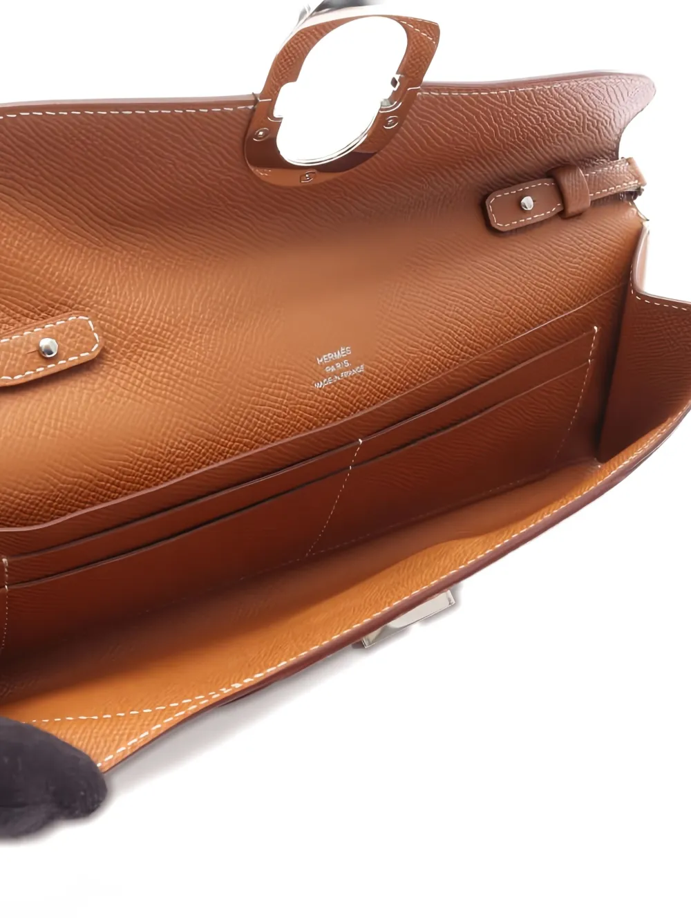Pre-owned Hermes 2023 Maillon To Go Leather Cross Body Bag In Brown
