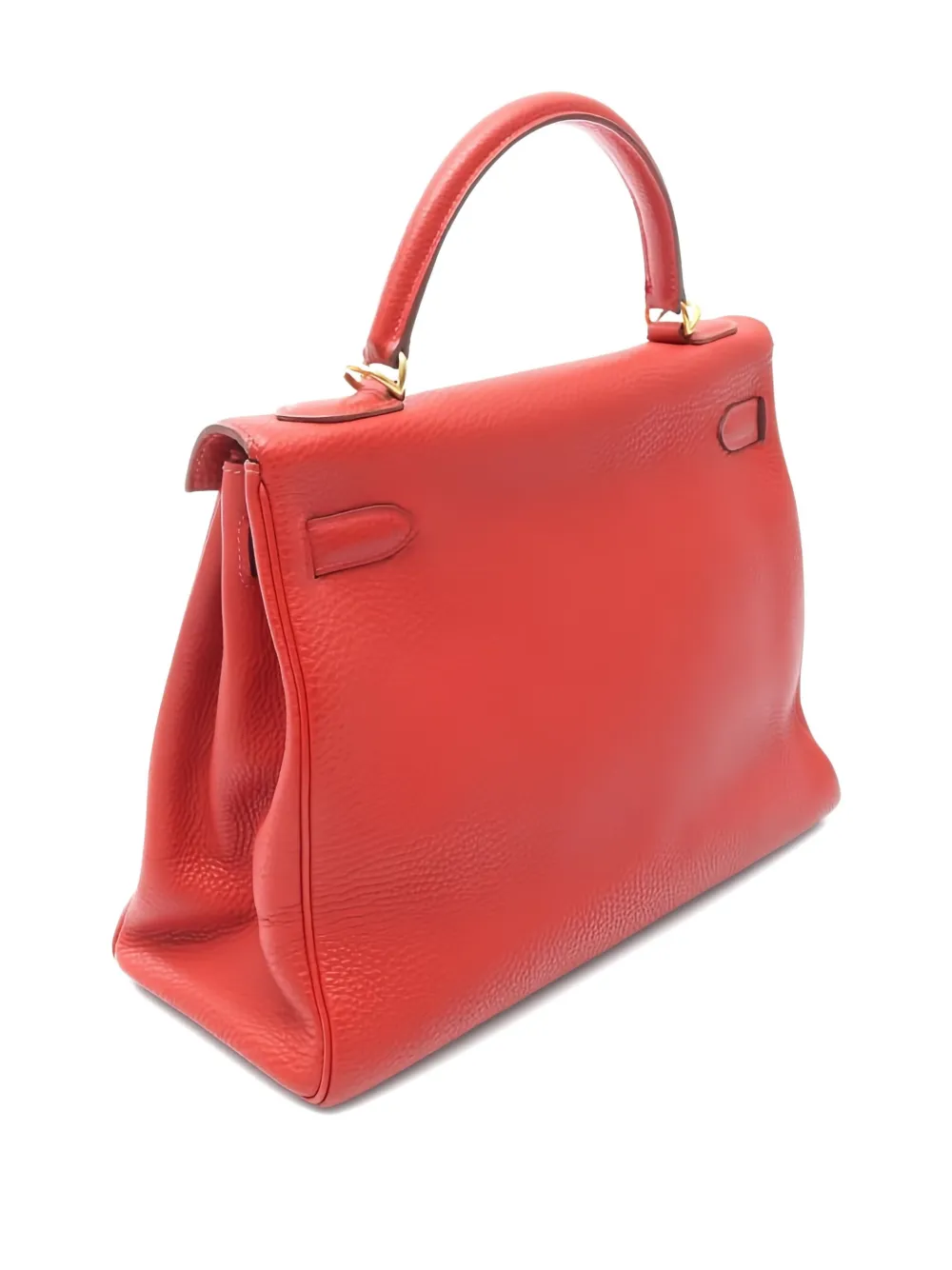 Pre-owned Hermes Togo Leather Kelly 32 Handbag In Red