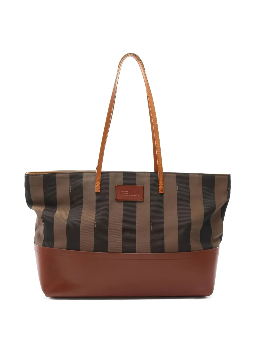 Fendi Pre-Owned Pequin striped tote bag | Brown | Image 1