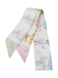 Hermès Pre-Owned Twilly Parade scarf - White
