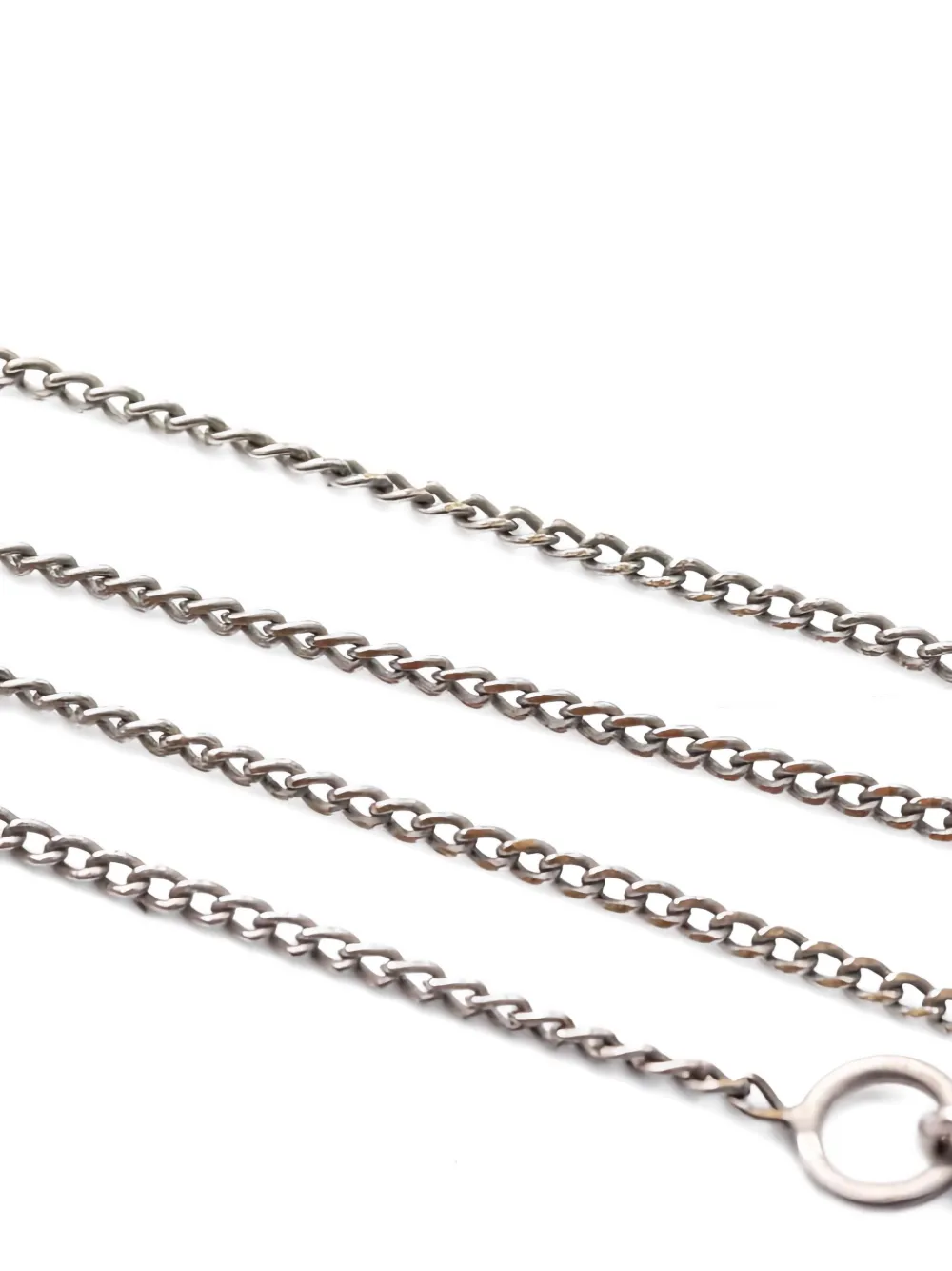 Pre-owned Chanel 1986~1988 Coco Mark Rhinestone Necklace In Silver