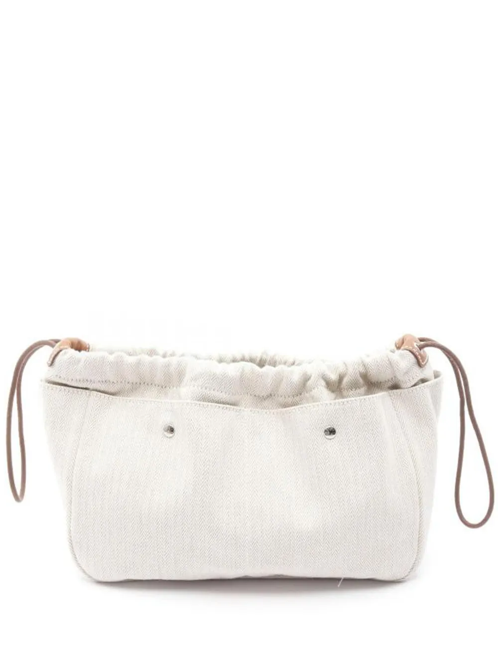 Hermès Pre-Owned 2010s Fourbee 25 chevron-pattern drawstring pouch | Neutrals | Image 1