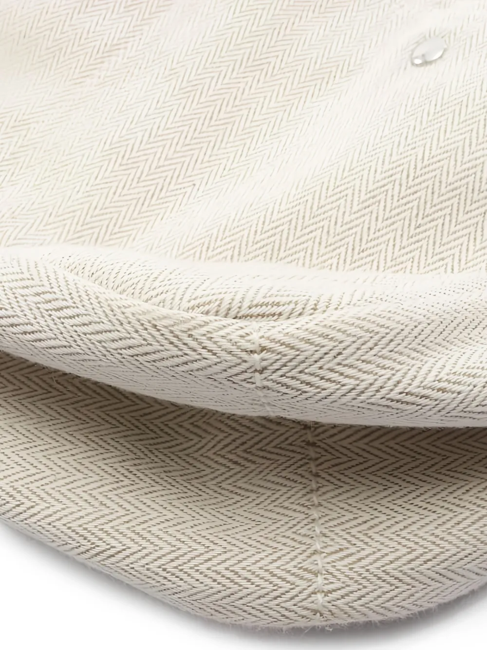Pre-owned Hermes 2010s Fourbee 25 Chevron-pattern Drawstring Pouch In Neutral