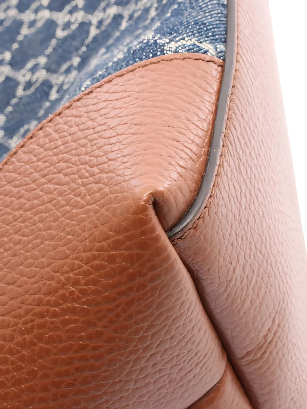 Pre-owned Gucci Gg-monogram Denim Tote Bag In Blue
