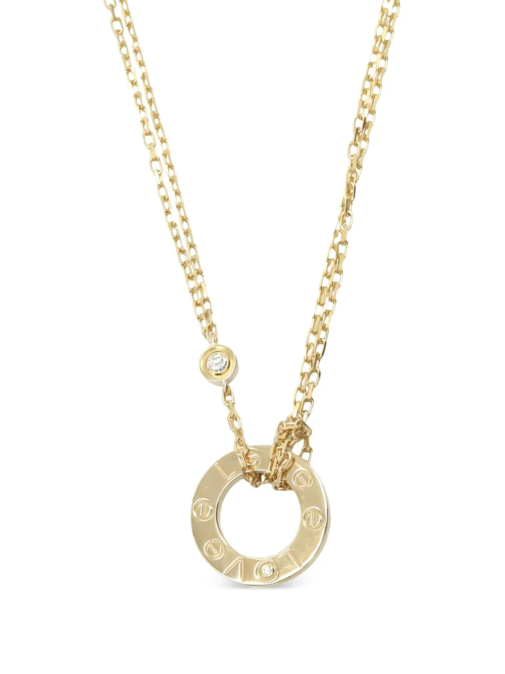 Cartier ラブ サークル ダイヤモンド ネックレス 18Kイエローゴールド - ゴールドトーン Cartier ラブ サークル ダイヤモンド ネックレス 18Kイエローゴールド - ゴールドトーン
