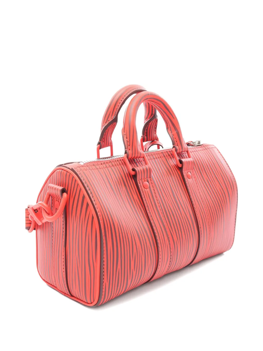 Pre-owned Louis Vuitton X Park Seo-bo Keepall Bandouliere 25 Handbag In Red
