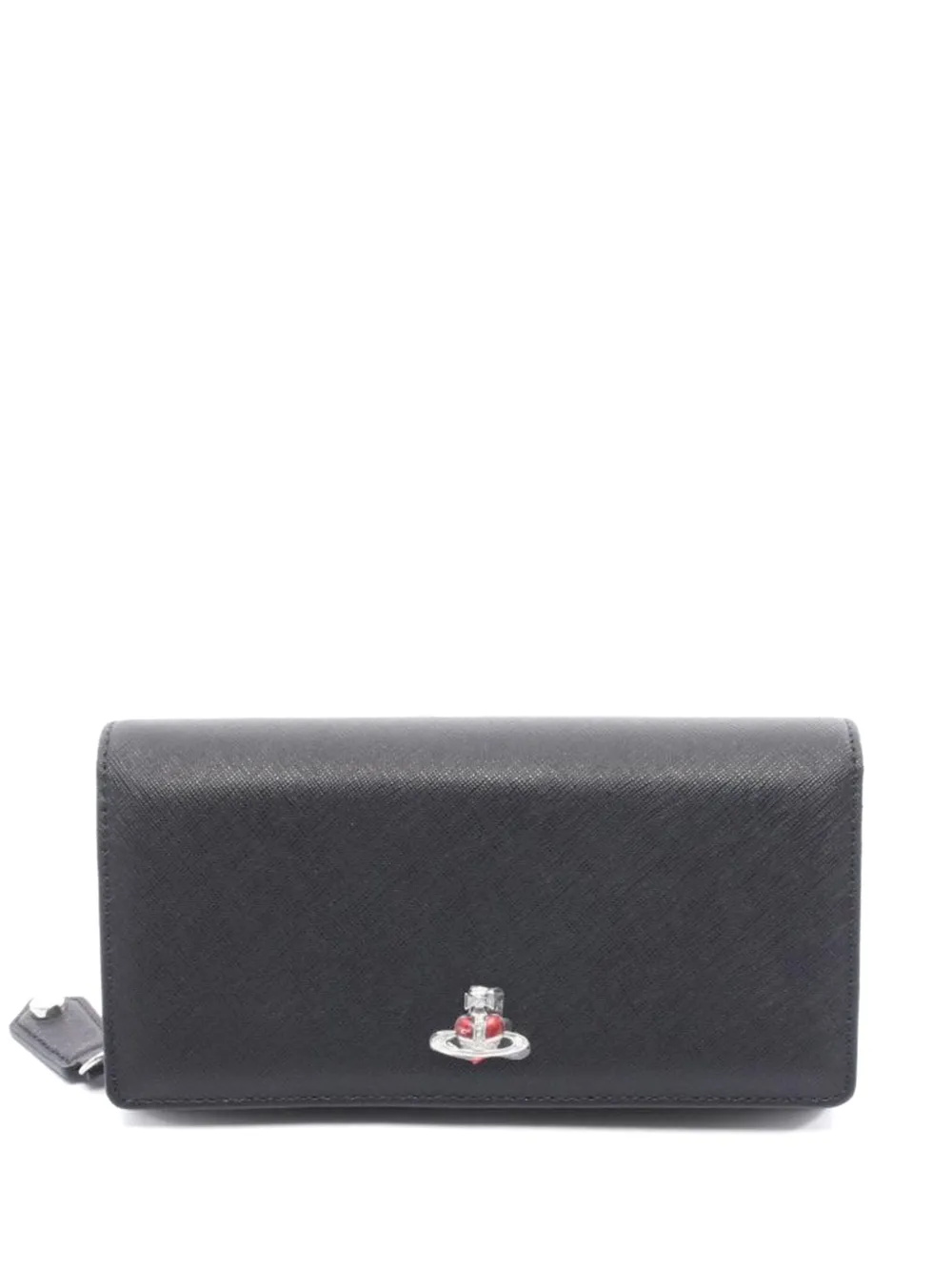 Pre-owned Vivienne Westwood Saffiano-leather Bi-fold Wallet In Black