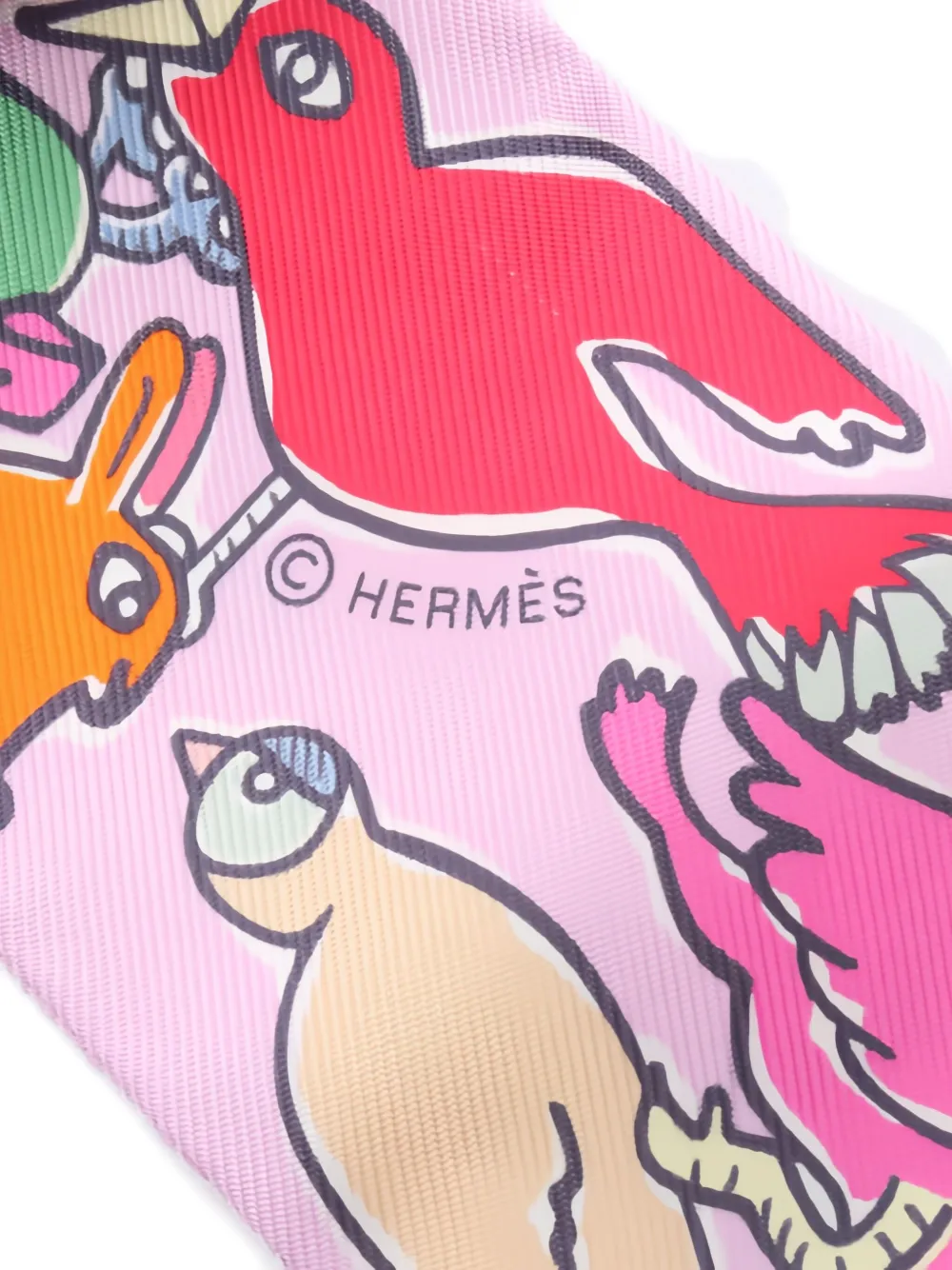 Pre-owned Hermes 2020 Mille Et Un Lapis Twilly Scarf In Pink