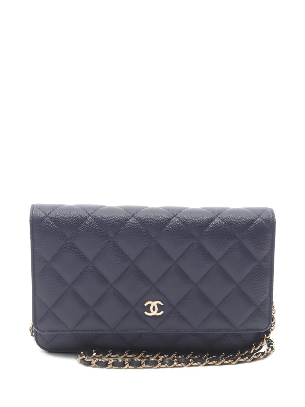 CHANEL Pre-Owned マトラッセ キャビアレザー チェーンウォレット - ブルー CHANEL Pre-Owned マトラッセ キャビアレザー チェーンウォレット - ブルー