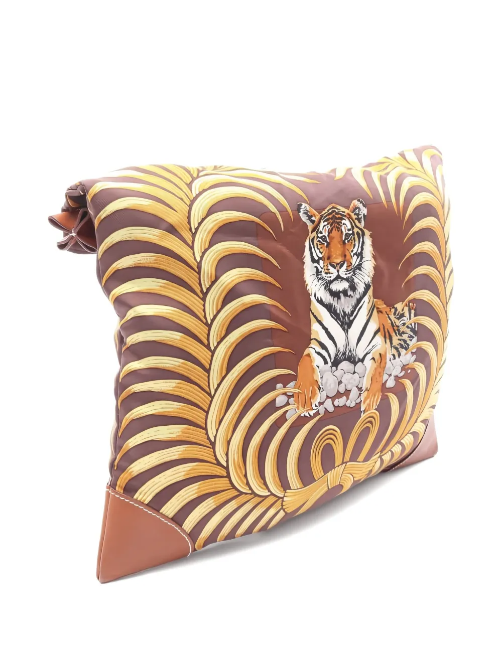 Pre-owned Hermes Royal Tigre City Pm Shoulder Bag In Brown