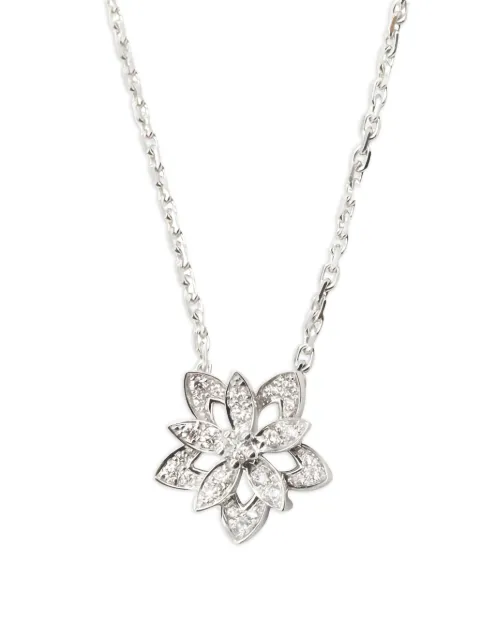 Van Cleef & Arpels Pre-Owned 2010 18kt white gold Lotus diamond necklace