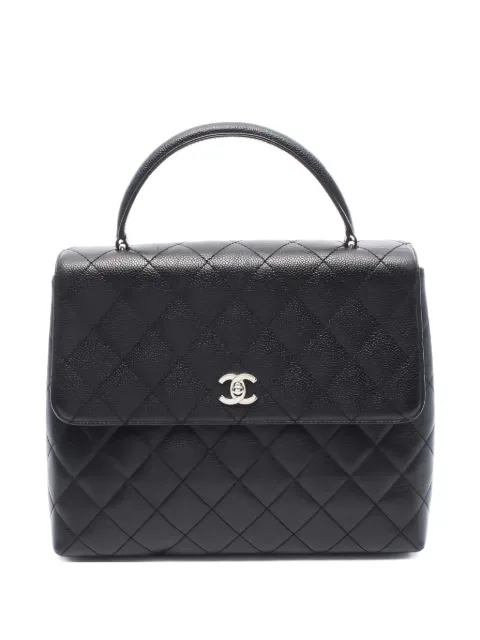 CHANEL Pre-Owned matelassé caviar-leather top handle bag
