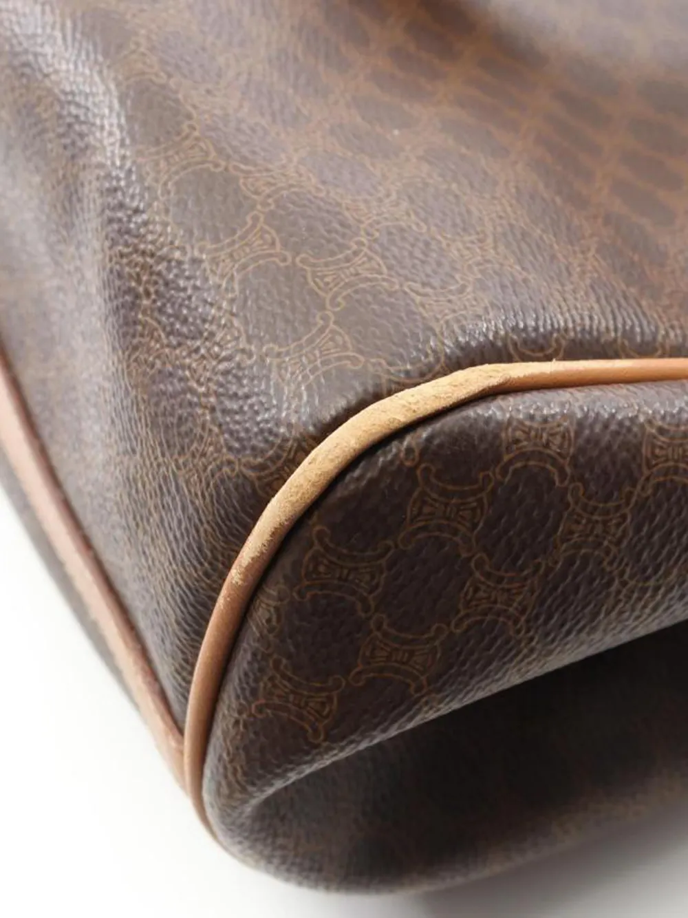 Pre-owned Celine 2000 Macadam Shoulder Bag In Brown