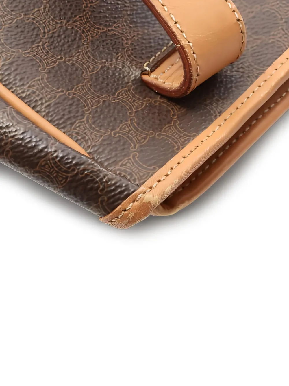 Pre-owned Celine 2000 Macadam Shoulder Bag In Brown