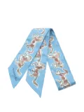 Hermès Pre-Owned 1920 Chevaux en Liberte twilly scarf - Blue