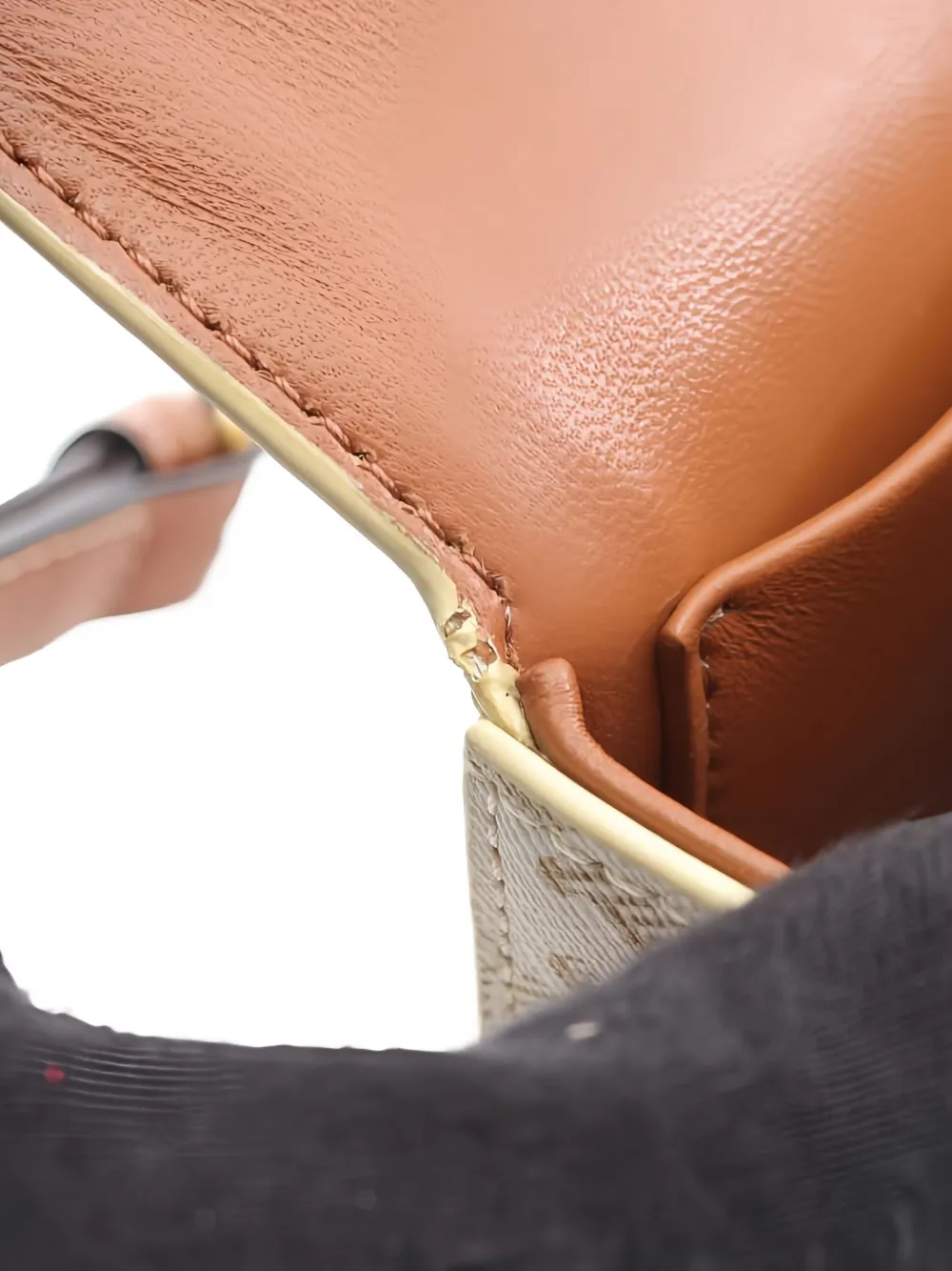 Pre-owned Celine 2010s Claude Triomphe Shoulder Bag In Neutral