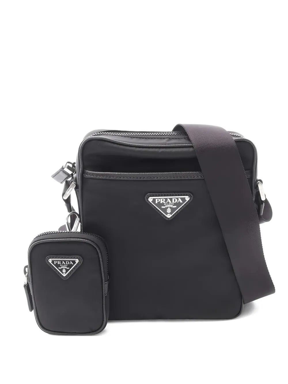 Prada Pre-Owned bolsa crossbody con logo triangular | negro | Image 1