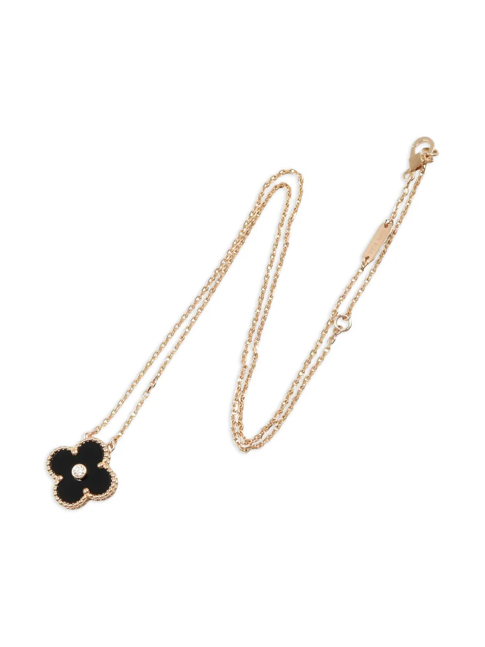 Van Cleef & Arpels Pre-Owned Alhambra ダイヤモンド オニキス ネックレス - ピンク