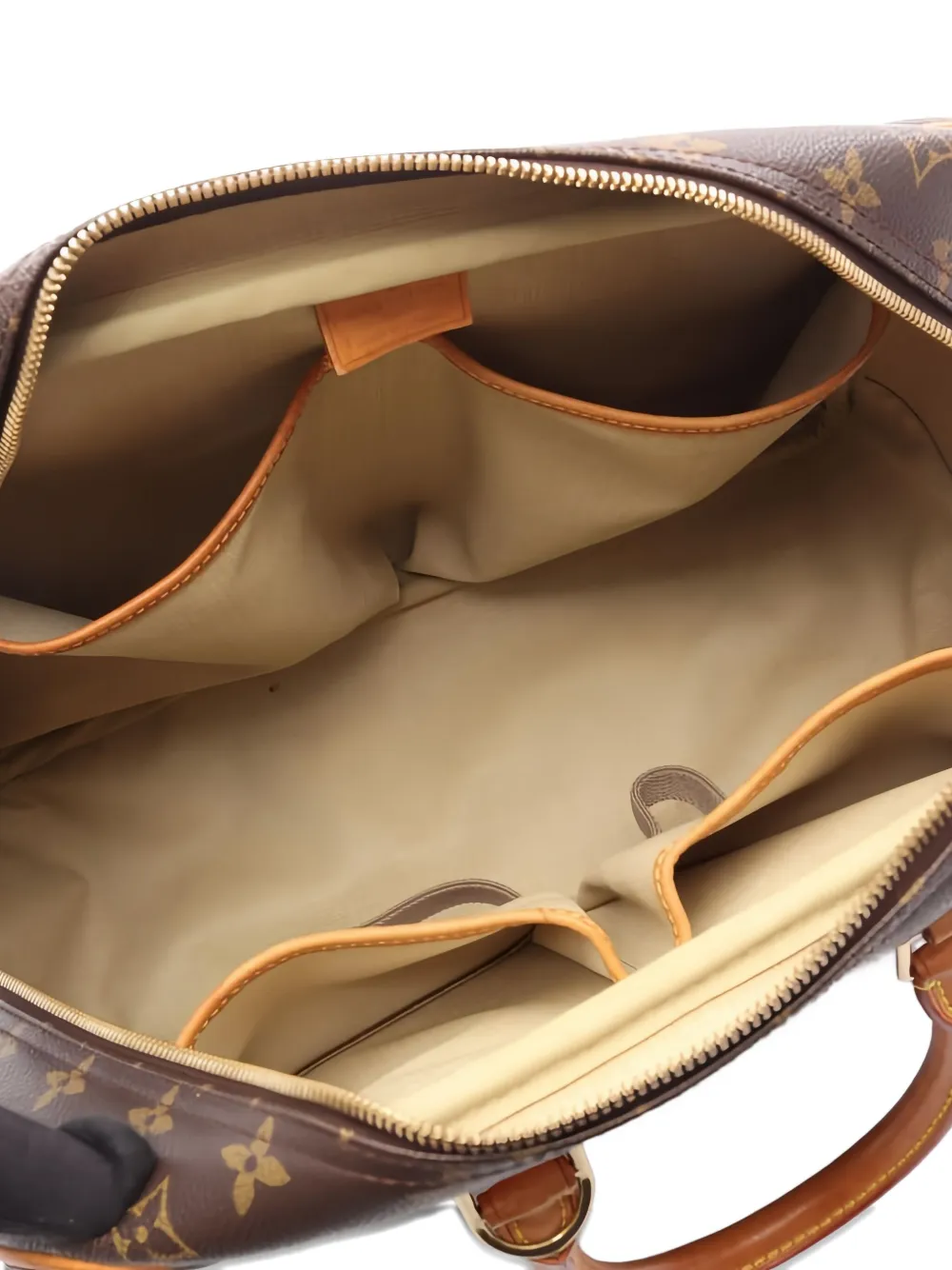 Pre-owned Louis Vuitton Monogram Deauville Handbag In Brown