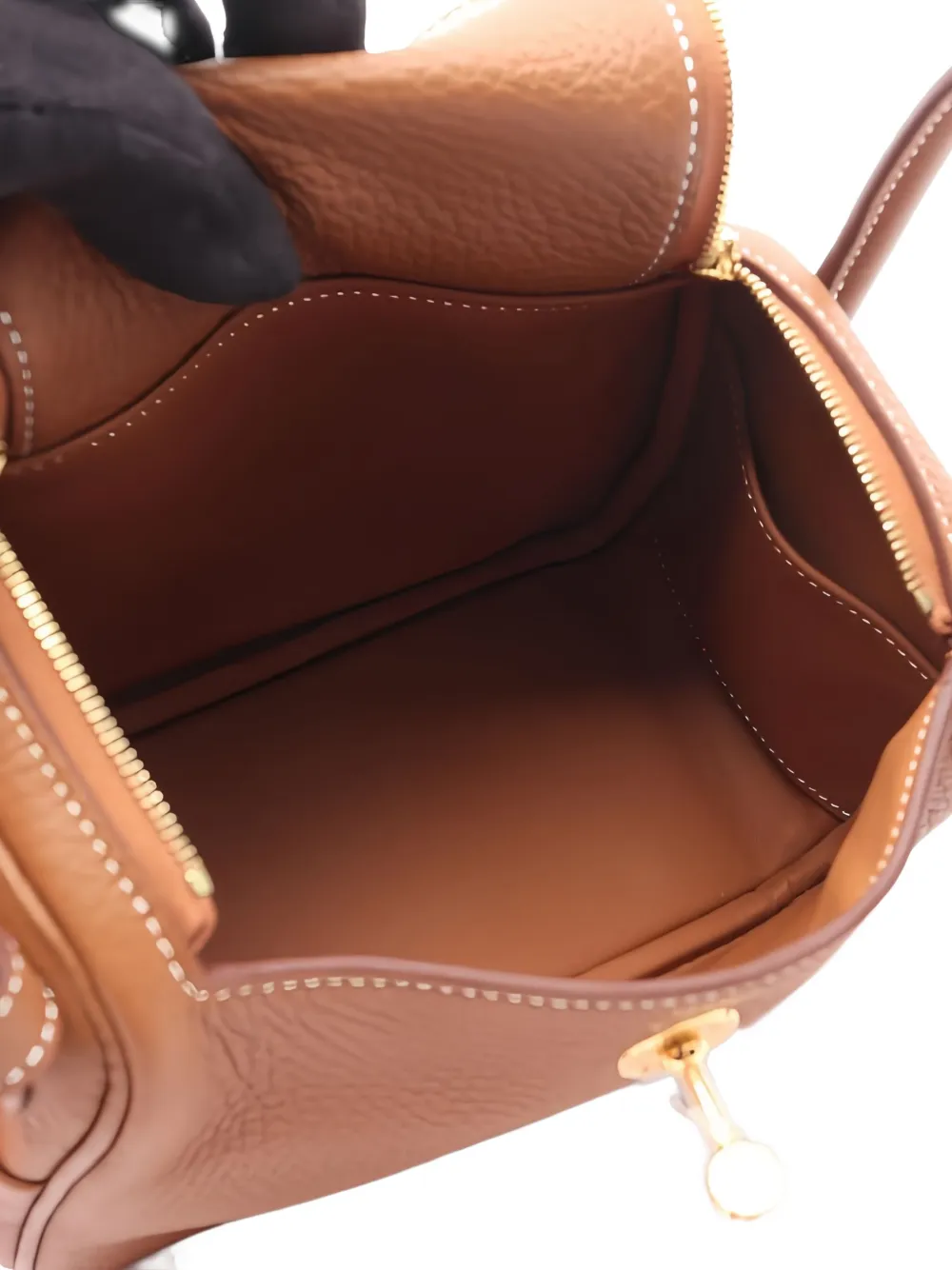 Pre-owned Hermes Mini Lindy Shoulder Bag In Brown