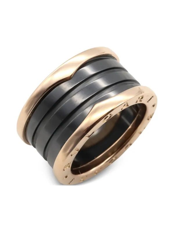 Bvlgari Pre-Owned 2010 18kt Rose Gold B-zero1 Ring Black