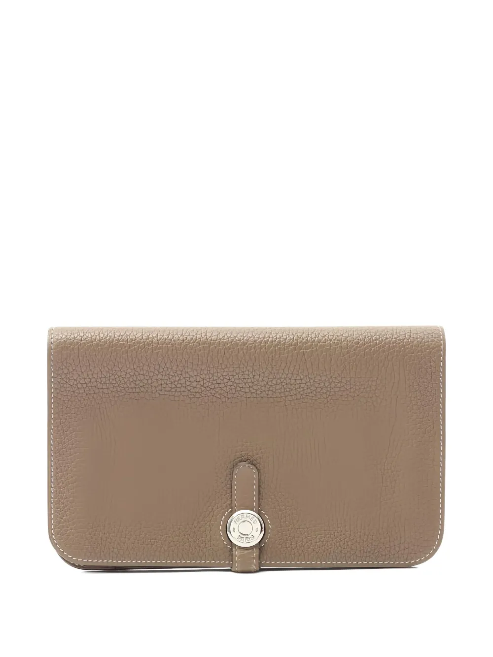 Pre-owned Hermes 2011 Dogon Gm Wallet In Neutral