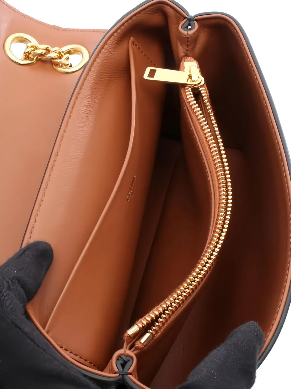 Pre-owned Celine 2010s Medium Victor Chain-strap Shoulder Bag In Brown