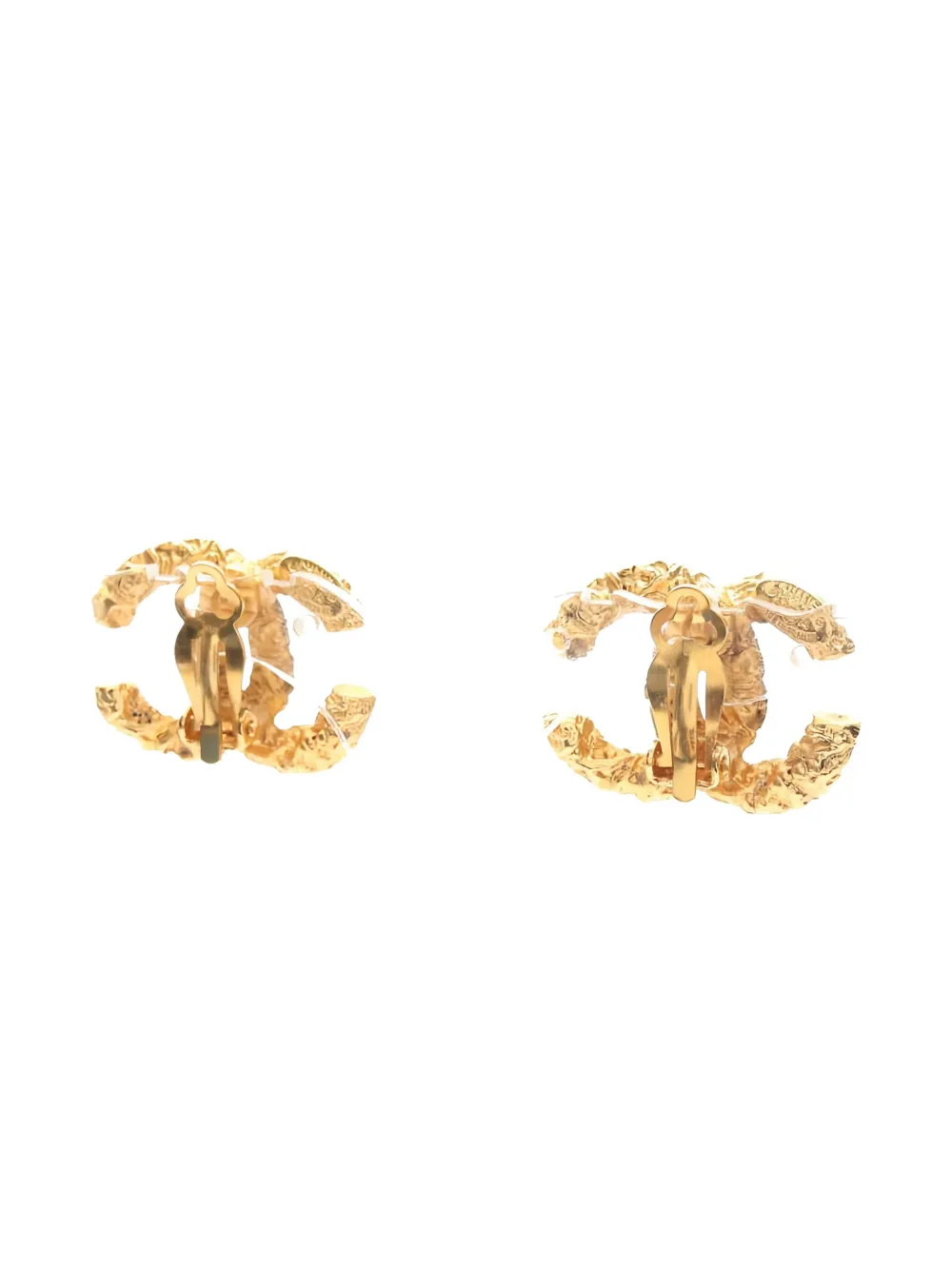 Pre-owned Chanel Coco Mark Earrings In Gold