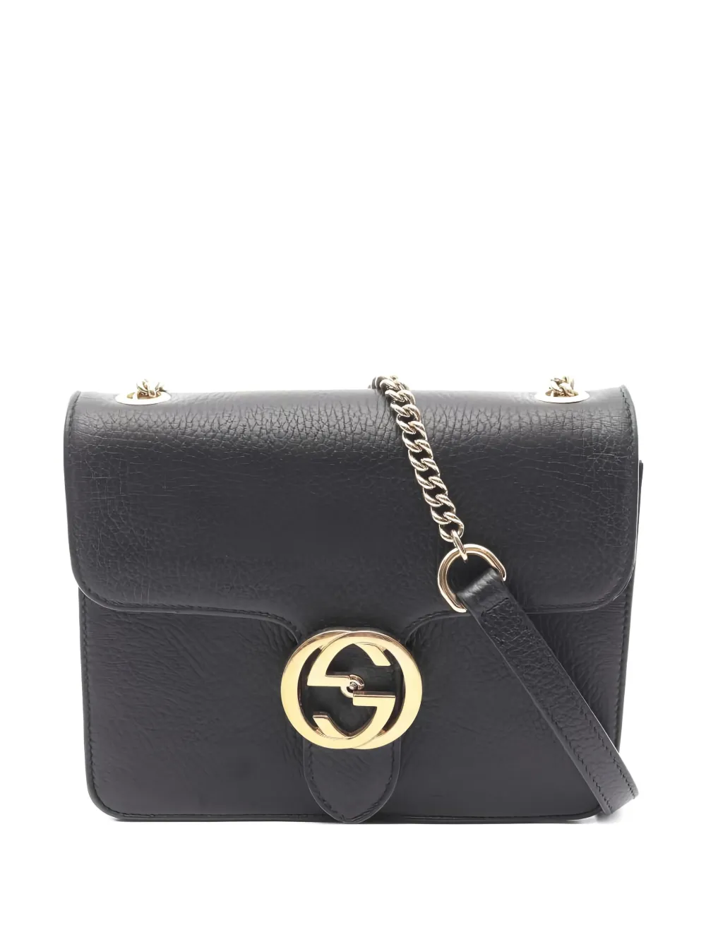 Gucci Pre-Owned インターロッキングG チェーン ショルダーバッグ - ブラック Gucci Pre-Owned インターロッキングG チェーン ショルダーバッグ - ブラック