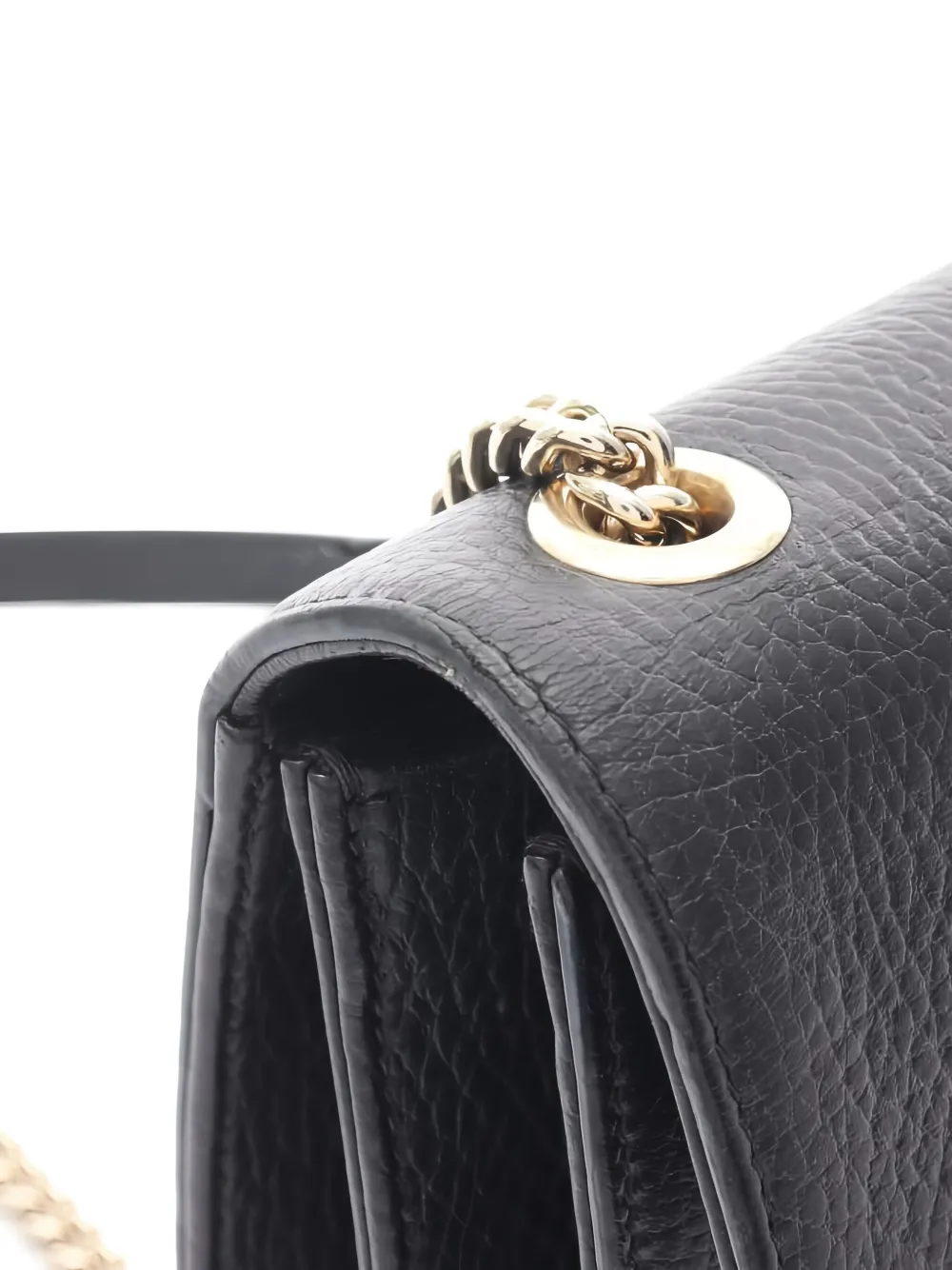 Pre-owned Gucci Interlocking-g Chain Shoulder Bag In Black