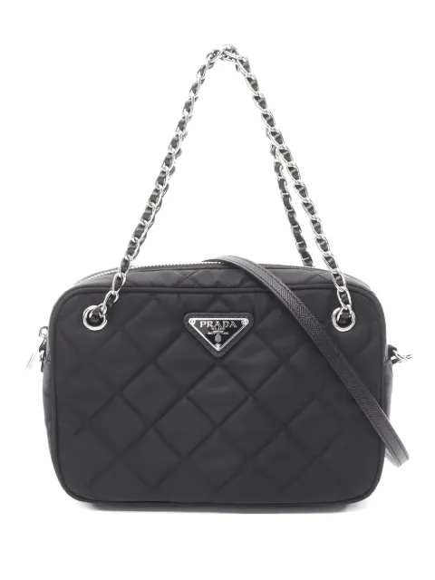 Prada Pre-Owned triangle-logo quilted handbag