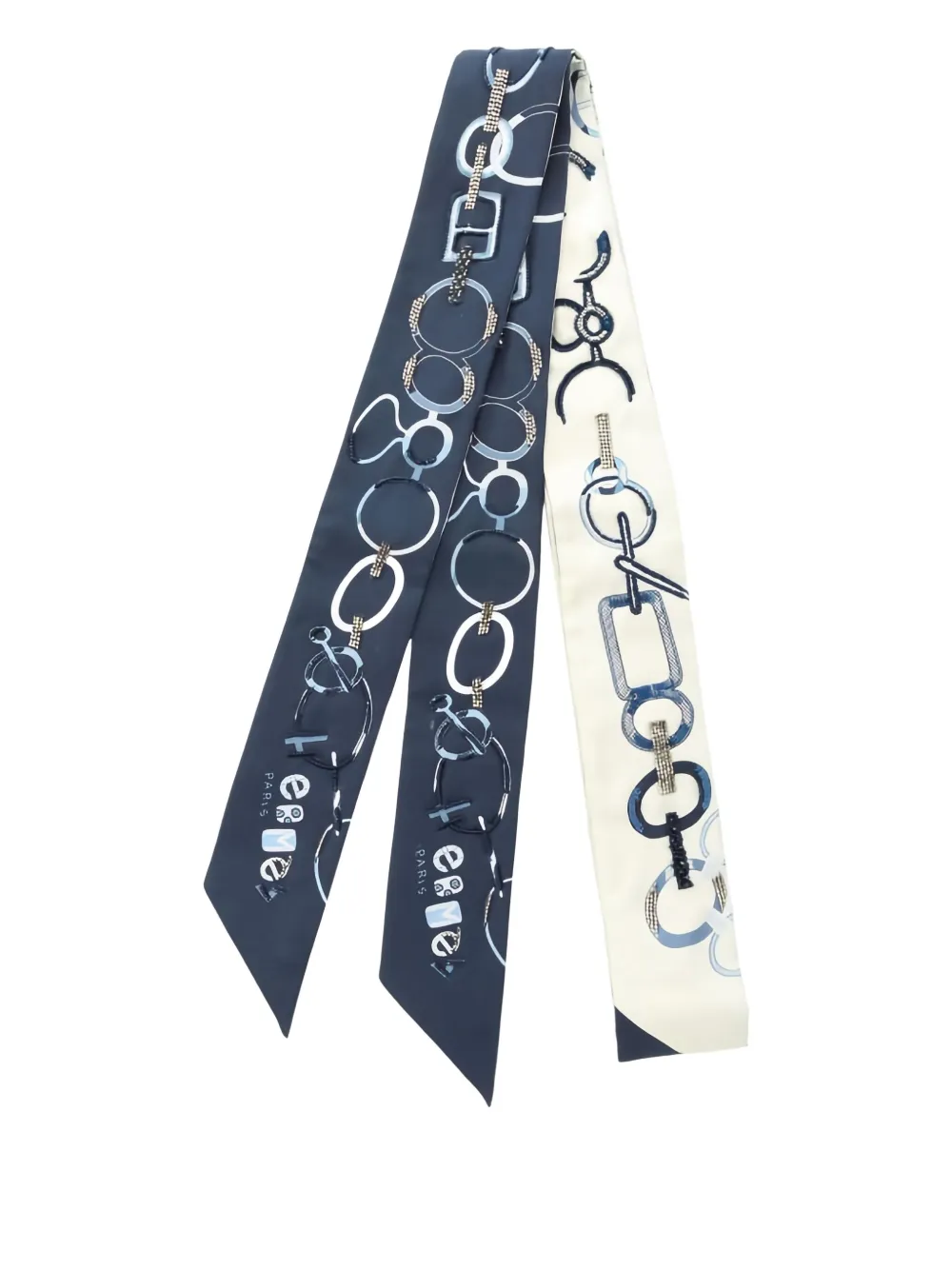 Hermès Pre-Owned 1920 Do Re Boucles twilly scarf | Blue | Image 1