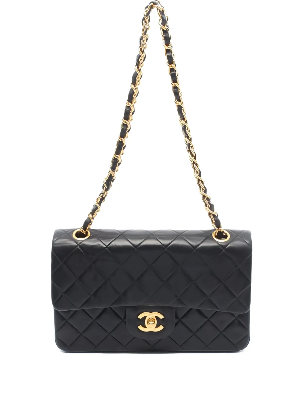 CHANEL Pre-Owned ダブルフラップ ショルダーバッグ - ブラック CHANEL Pre-Owned ダブルフラップ ショルダーバッグ - ブラック