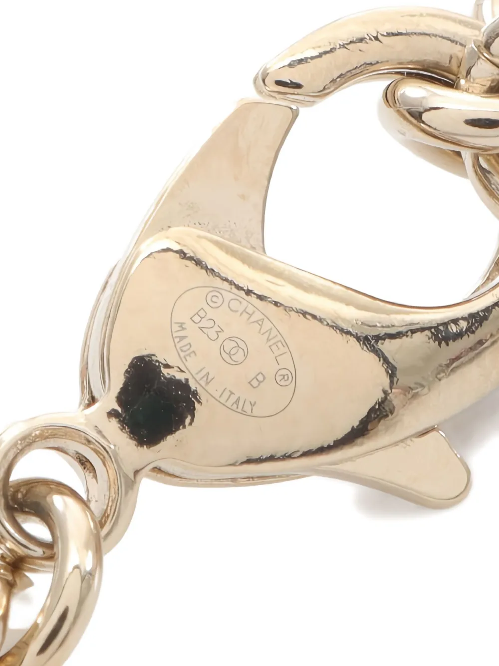 Pre-owned Chanel 1980 Coco Mark Necklace In Gold