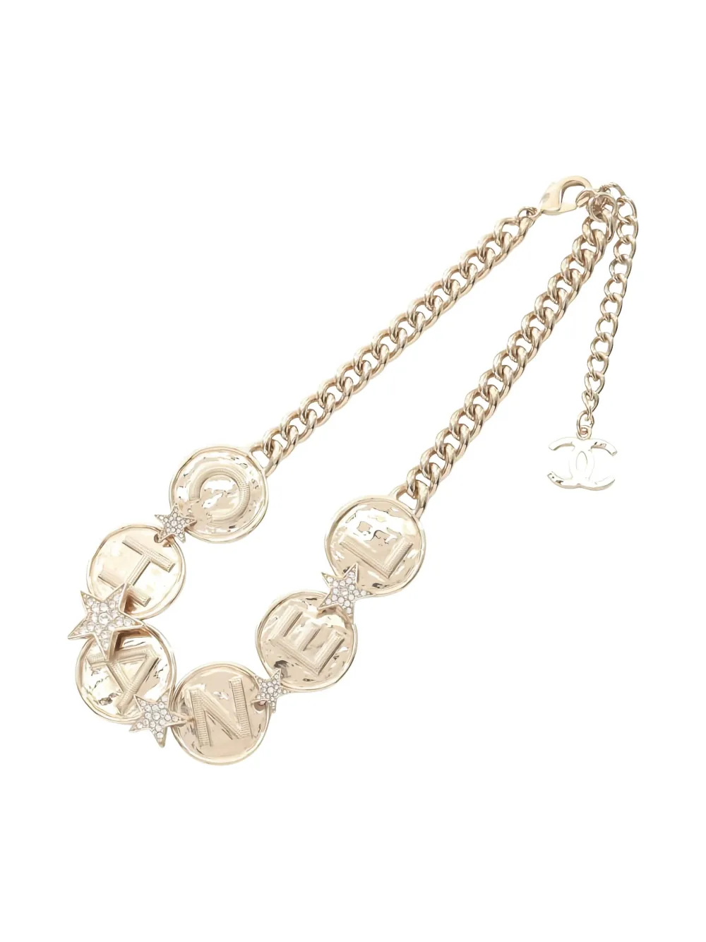 Pre-owned Chanel 1980 Coco Mark Necklace In Gold